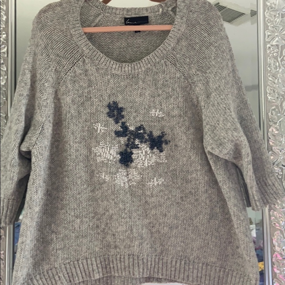 Cozy Winter snowflake with beads sweater